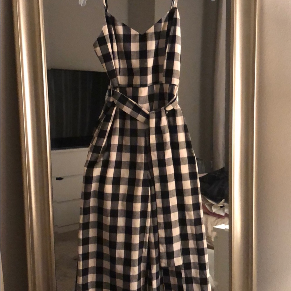 A wide leg jumpsuit